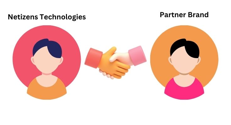 IT consulting services illustration with business professionals discussing technology strategy and business growth solutions.