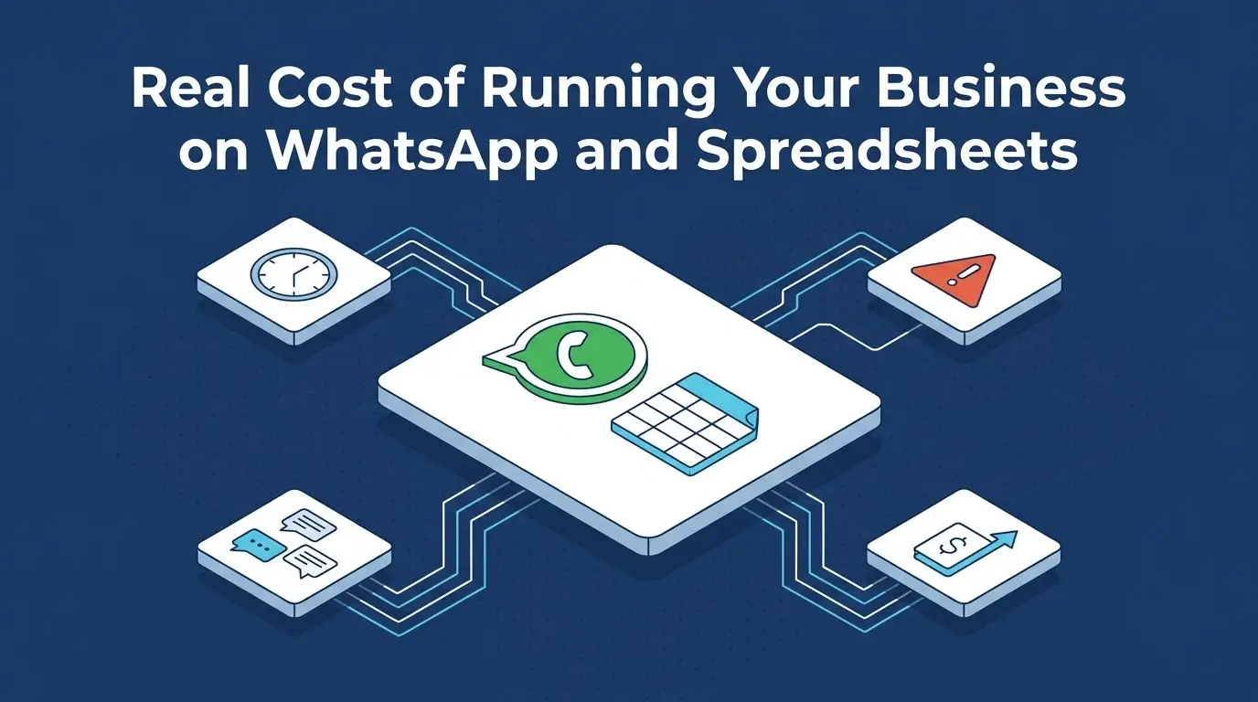 Business process automation replacing WhatsApp chats and spreadsheets for order and inventory management